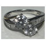 STERLING SILVER CZ RING 3.70GRS