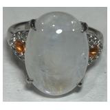 STERLING SILVER GEMSTONE RING 4.80GRS
