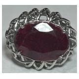 STERLING SILVER GEMSTONE RING 6.20GRS
