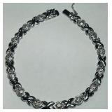 STERLING SILVER 8INCH CZ BRACELET 12.20GRS