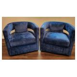 19 - TWO UPHOLSTERED CLUB CHAIRS