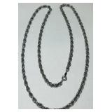 STERLING SILVER 24INCH ROPE CHAIN 14.80GRS