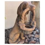 16 - DOG WITH BASKET GARDEN STATUARY