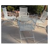 16 - PATIO TABLE, FOUR CHAIRS