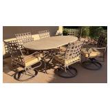 16 - PATIO TABLE WITH SIX CHAIRS