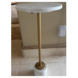 16 - BRASS & MARBLE PEDESTAL TABLE