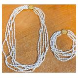 11 - FRESHWATER PEARLS NECKLACE & BRACELET (B31)