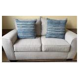16 - TWO-CUSHION SOFA WITH PILLOWS