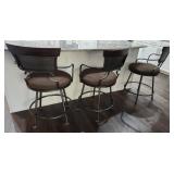 19 - LOT OF THREE MATCHING BAR STOOLS
