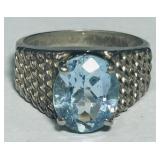 STERLING SILVER TOPAZ RING SIZE 5 3.60GRS