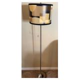 16 - CHROME BASE FLOOR LAMP WITH SHADE