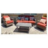 19 - PATIO SEATING SET WITH ACCENT PILLOWS