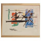 13 - ABSTRACT ART FRAMED 18X21'