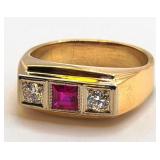 11 - 14K GOLD, RUBY & DIAMONDS RING W/ APPRAISAL