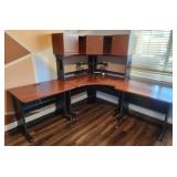 19 - HOME OFFICE CORNER DESK WITH HUTCH