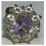 GOLD PLATED STERLING SILVER RING SIZE 7  9.10GRS