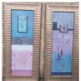 513 - TWO PIECES FRAMED ART 19X43'EA (N24)