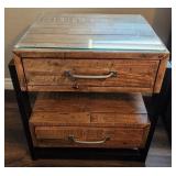19 - TWO-DRAWER SIDE TABLE