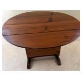 16 - ANTIQUE TILT TOP TABLE WITH STORAGE