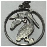 STERLING SILVER PENDANT WITH  18IN. CHAIN 11.10GRS