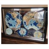 19 - REPLICA OF ANTIQUE WORLD MAP FRAMED