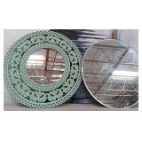 11 - TWO ROUND DECOR WALL MIRRORS (N9)