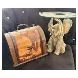 J3 - KEEPSAKE BOX & GLASS-TOP SIDE TABLE (L11)