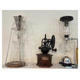 J1 - DRIP & SIPHON COFFEE MAKERS, BEAN GRINDER