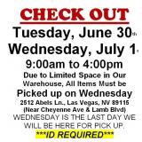 AUCTION PICK UP DAYS & HOURS