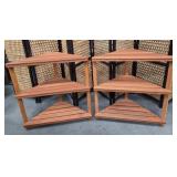 L1 - TWO THREE-TIER CORNER SHELVES