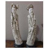 J2 - PAIR OF CHINESE FIGURINES 17"T (R55)