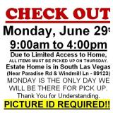 AUCTION PICK UP DAY & HOURS