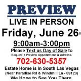 PREVIEW LIVE IN PERSON - Friday, June 26th