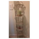J2 - BRASS-TONE ETAGERE WITH CONTENTS