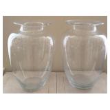 J2 - TWO BLOWN GLASS VASES (L38)