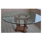 J2 - PEDESTAL TABLE WITH GLASS TOP (L55)