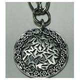 STERLING SILVER ISRAEL PENDANT /LEATHER