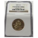 2005 1DOLLAR  PF69 ULTRA CAMEO