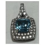 STERLING SILVER TOPAZ PENDANT 1.8 GRS