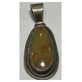 STERLING SILVER SIGNED NAVAJO PENDANT 9.5 GRS