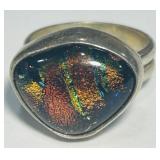 STERLING SILVER GEMSTONE RING 9.00GRS SIZE 7