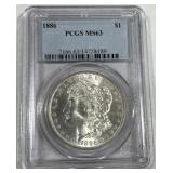 1886 MORGAN SILVER DOLLAR MS63