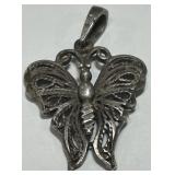STERLING SILVER BUTTERFLY PENDANT 3.4 GRS