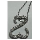 14KT WHITE GOLD PENDANT W.18INCH CHAIN 2.30GRS