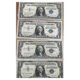 4 1 DOLLAR SILVER CERTIFICATES