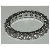 STERLING SILVER CZ BAND 2.60GRS SIZE 5.50