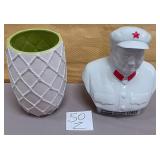 11 - CERAMIC VASE & CHAIRMAN MAO BUST