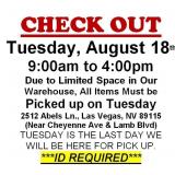 AUCTION PICK UP DAY & HOURS