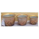 503 - THREE PORCELAIN PLANTER POTS (Z)