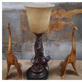 11 - HORSE HEAD TABLE LAMP & FIGURINES (A174)